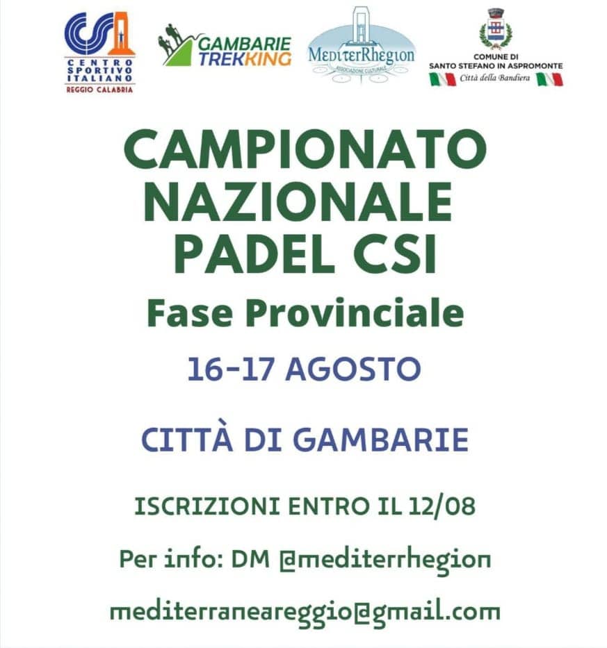 Per GAMBARIEéSPORT anche la Fase Provinciale del Campionato Nazionale di Padel Csi