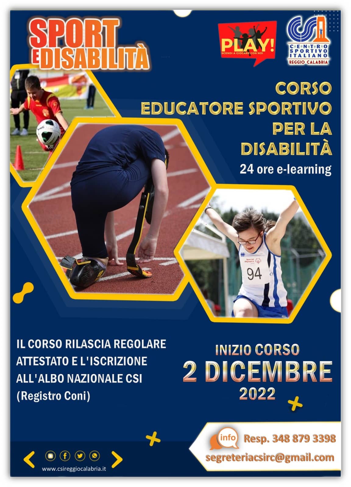 Corso educatore sportivo per la disabilità! Clicca qui per iscriverti!