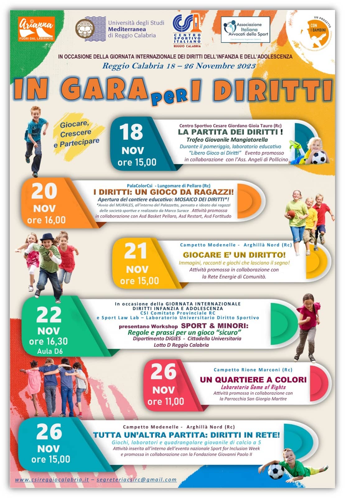 Diritto al gioco: una settimana di iniziative a Reggio Calabria